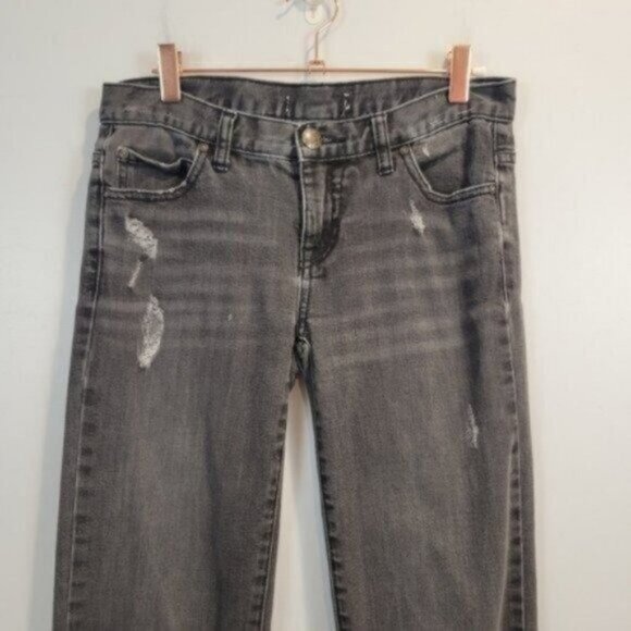 Free People Slim Leg Mid Rise Jeans Charcoal Gray - Picture 3 of 7